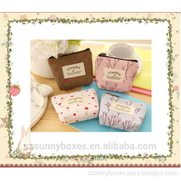 2016 Promotional Canvas/linen Cute Ladies Coin Wallet
